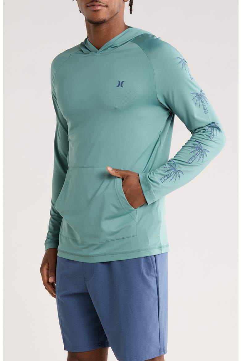 Palm Tree UPF 50+ Hooded Sun Shirt, Main, color, ARTILLERY