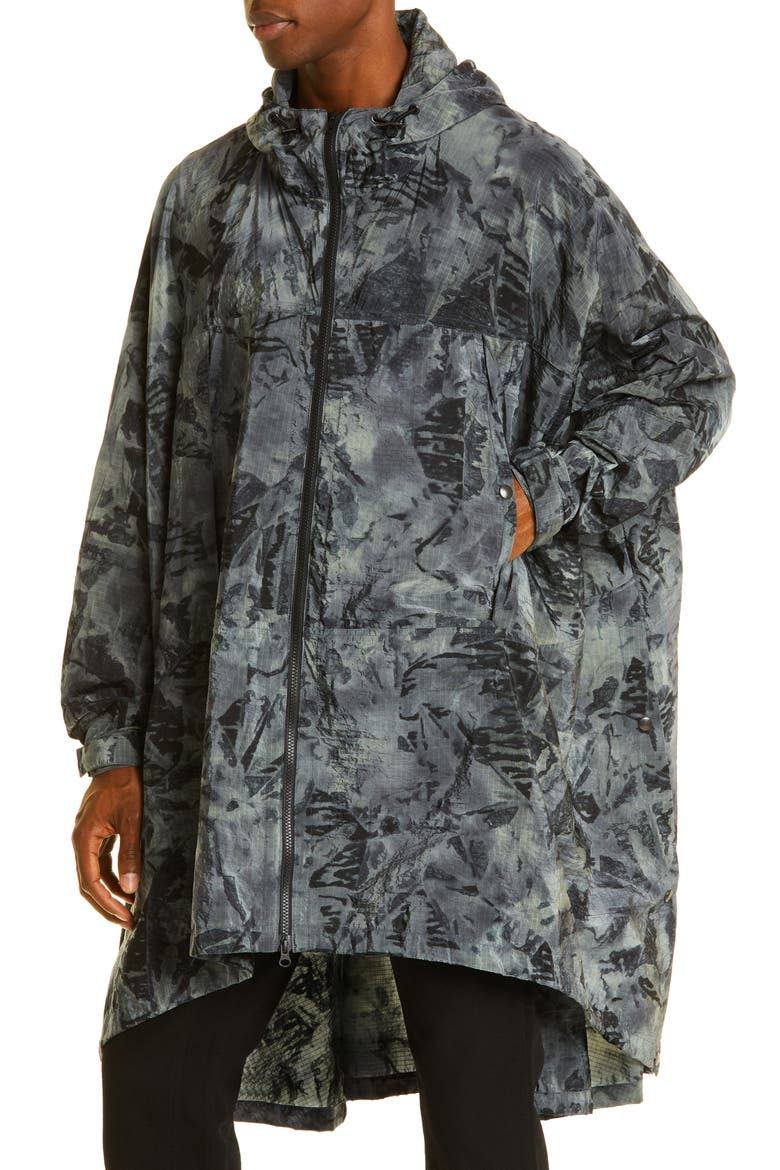 Mist Tie Dye Nylon Cape, Alternate, color, TIE DYE