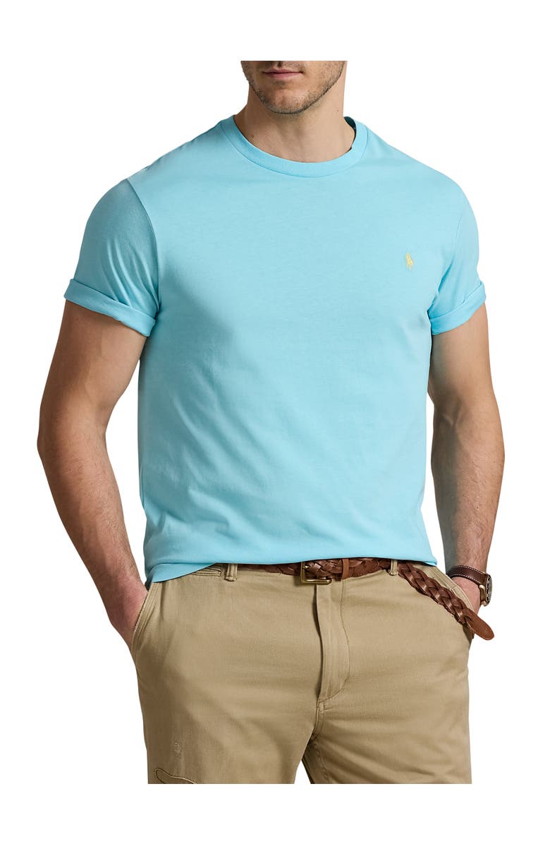 Polo Ralph Lauren Big & Tall Jersey Crewneck Tee, Main, color, Aqua Blue