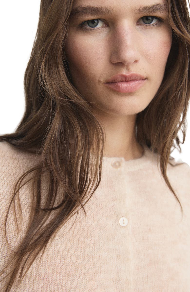 MANGO Crop Cardigan, Alternate, color, Beige