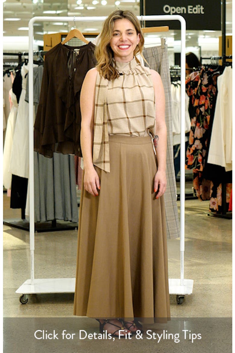 Check Tie Neck Sleeveless Top video