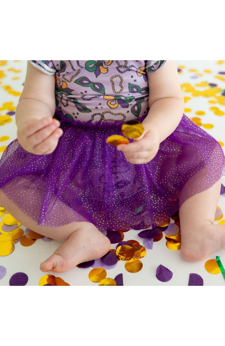Sweet Wink Mardi Gras Short Sleeve Tutu Bodysuit, Alternate, color, 