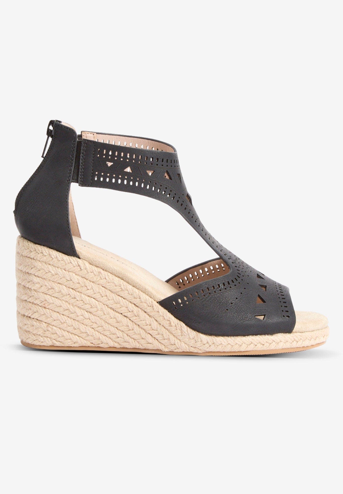 Comfortview The Honey Wedge Sandal, Alternate, color, Black