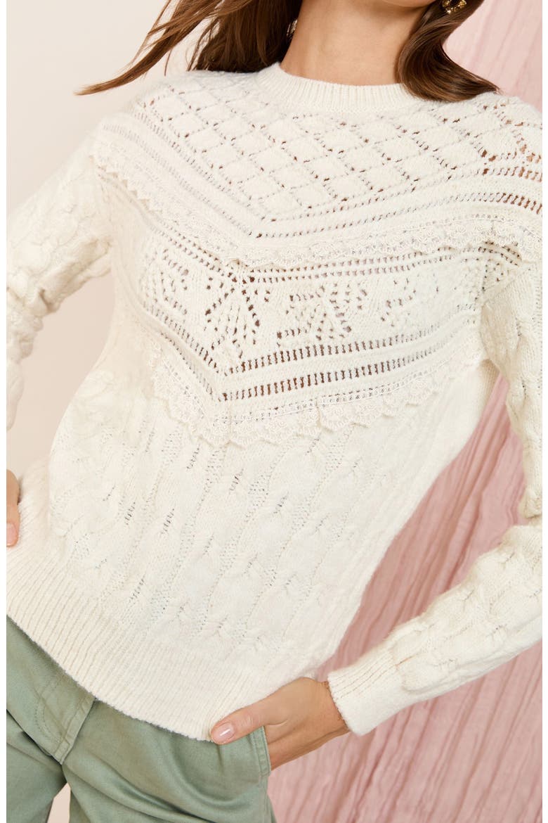 Pointelle Stitch Sweater, Alternate, color, NEUTRAL