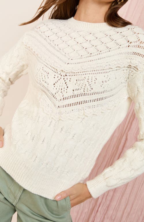 Friends Like These Pointelle Stitch Sweater In White