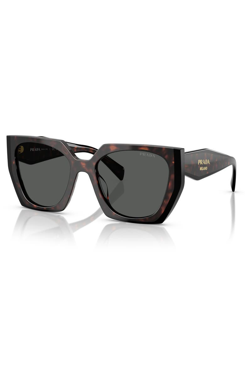 Prada 54mm Geometric Sunglasses, Alternate, color, Black Grey