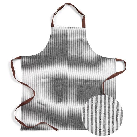 Linen Apron 33 x 30 in for Dining Table, Holiday and Everyday Table Decor - Linen Bib Apron