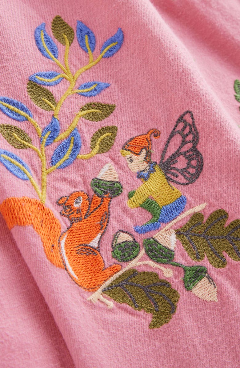 Mini Boden Kids' Lace Trim Collared Woven Dress, Alternate, color, Rose Pink Fairies