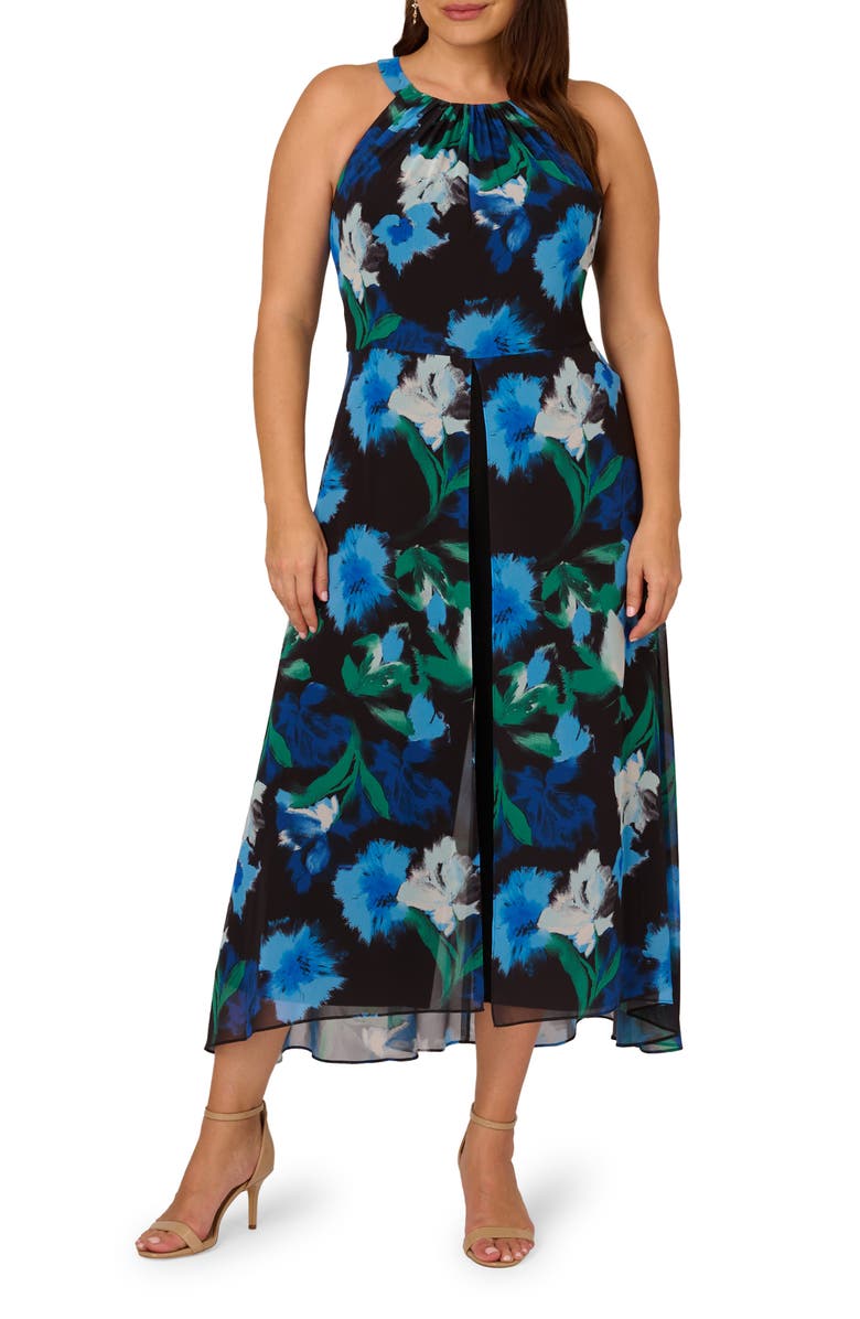 Adrianna Papell Floral Maxi Jumpsuit, Main, color, 