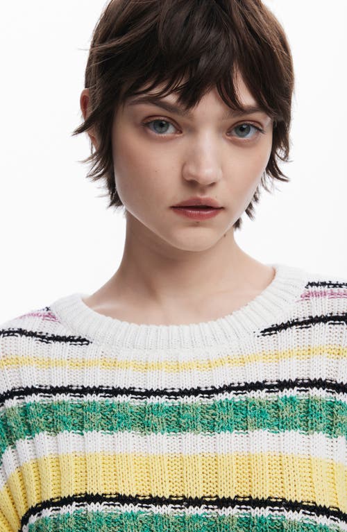 Desigual Colorful Striped Sweater In Multi Stripe