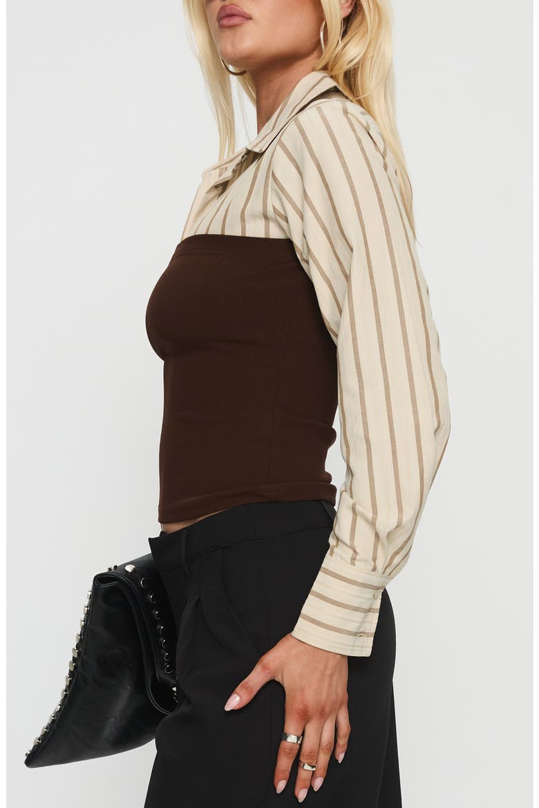 Dawnette Stripe Layered Shirt, Alternate, color, MULTI