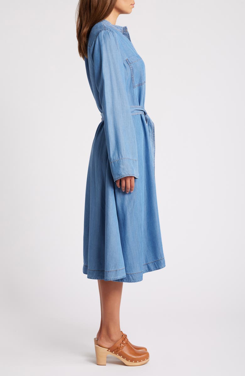 Caslon<sup>®</sup> Long Sleeve Chambray Dress, Alternate, color,