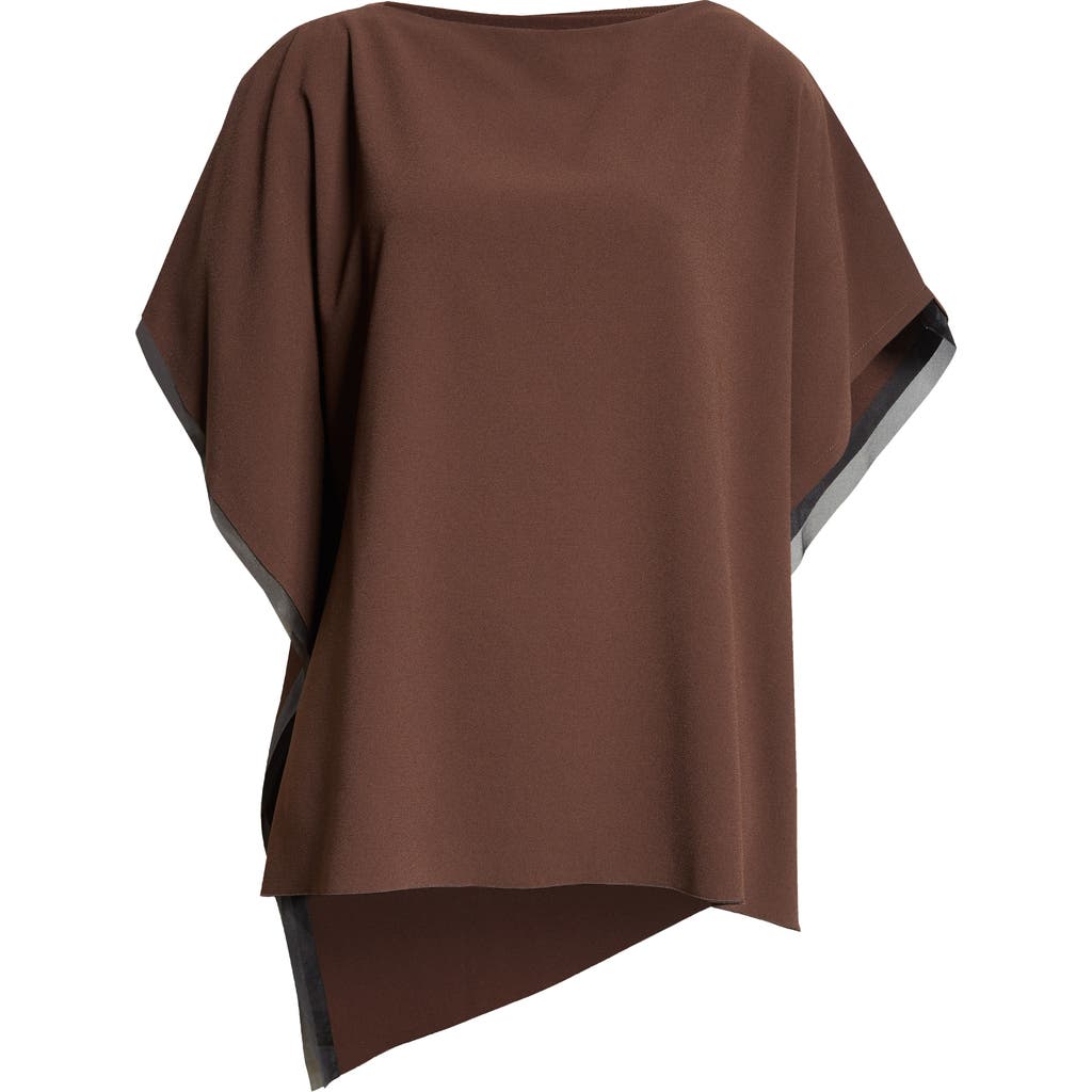 Shop Jason Wu Collection Organza Trim Asymmetric Crepe Top In Bark