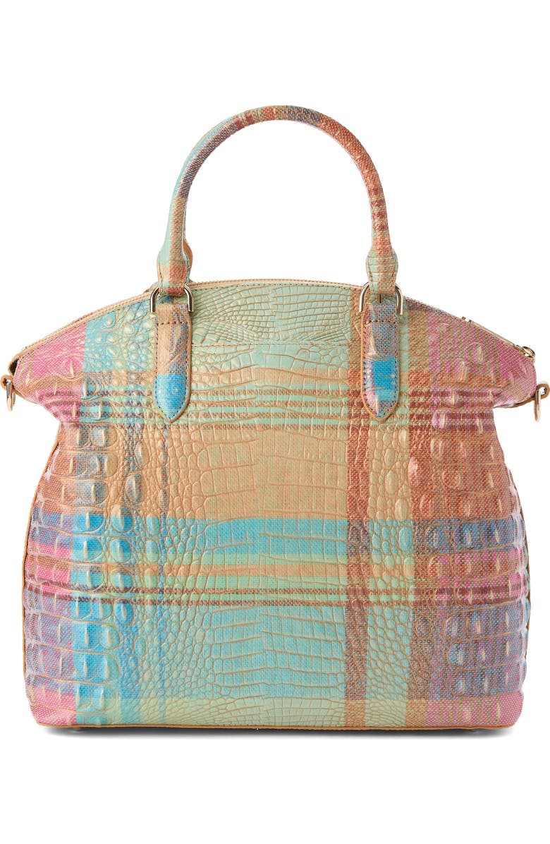 Brahmin Large Duxbury Plaid Croc Embossed Leather Satchel, Alternate, color, Picnic