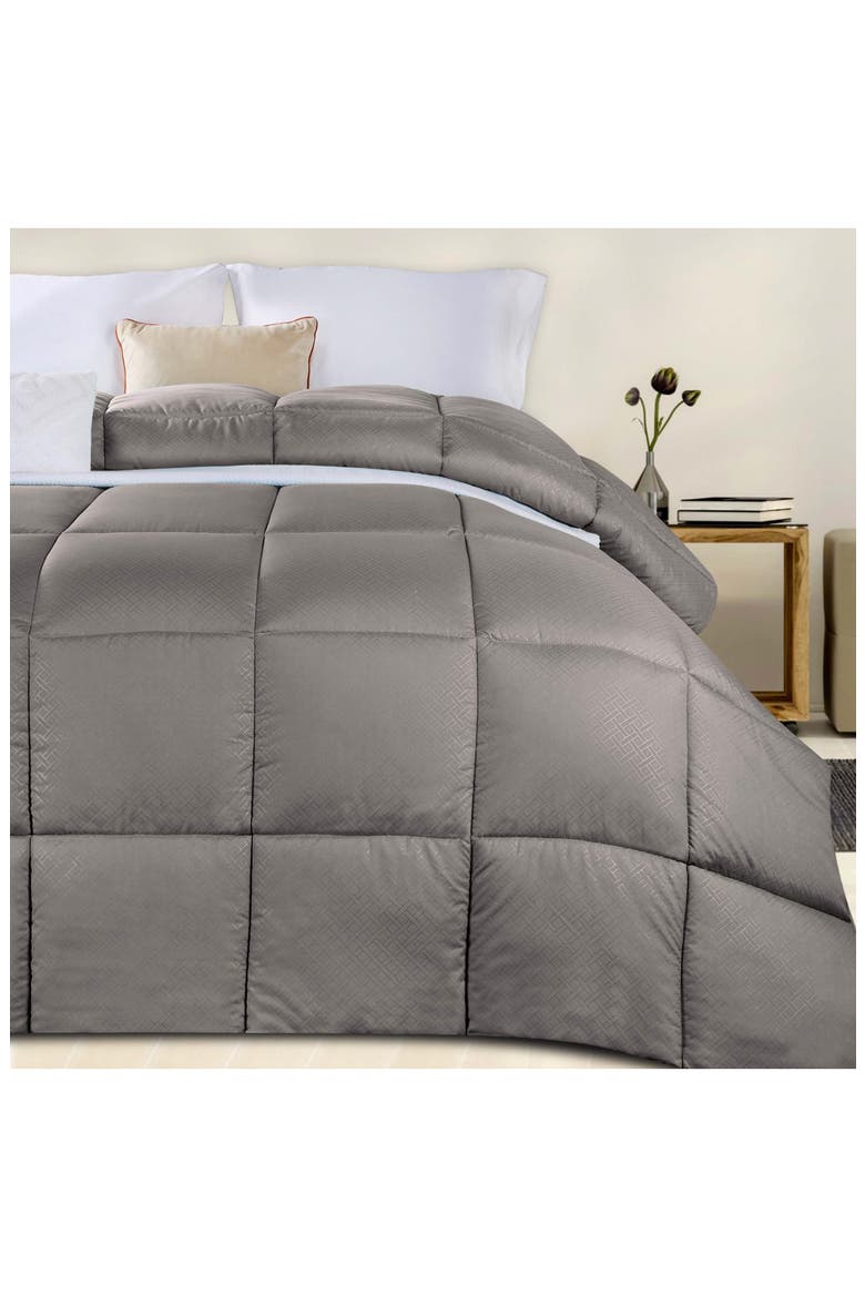 Reversible Down Alternative Comforter, Alternate, color, CHARCOAL