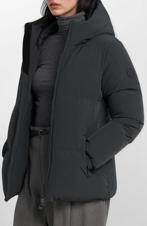 Noize Stacy Water Resistant Hooded Puffer Jacket In Black
