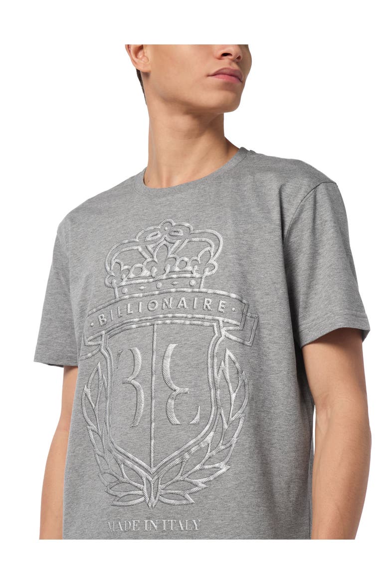 T-Shirt Round Neck Ss Crest Men, Alternate, color, grey