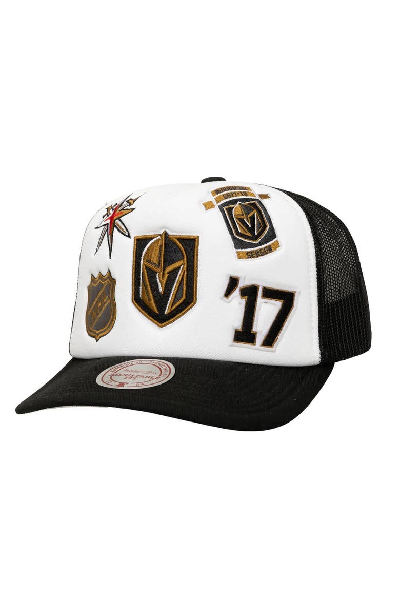 Mitchell & Ness Men's Mitchell & Ness White/Black Vegas Golden Knights Gridlock Trucker Adjustable Hat, Main, color, White