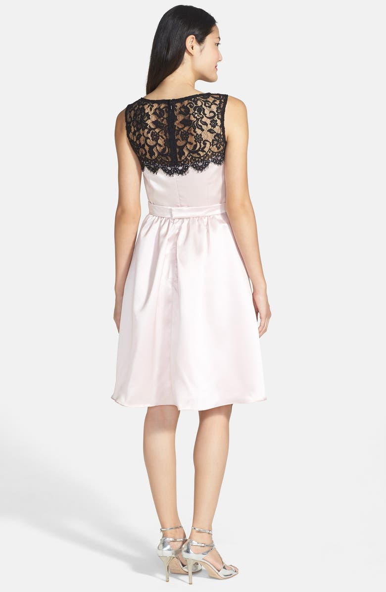 After Six Sleeveless Lace & Satin Cocktail Dress, Alternate, color, 