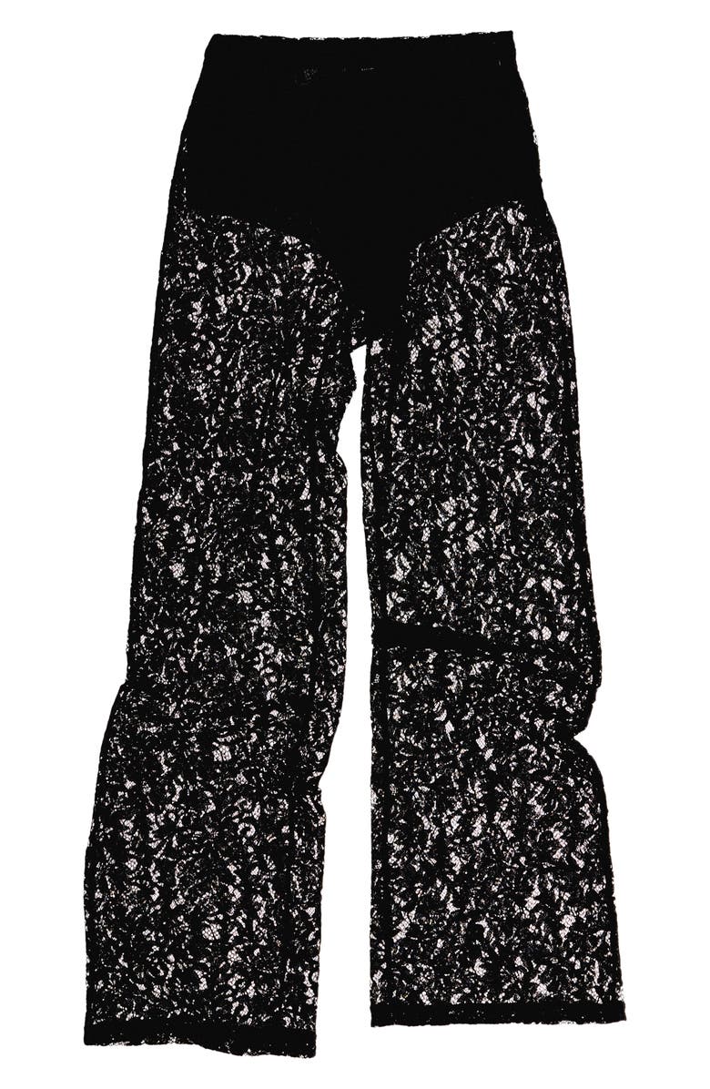 MANGO Sheer Lace Wide Leg Pants, Alternate, color,
