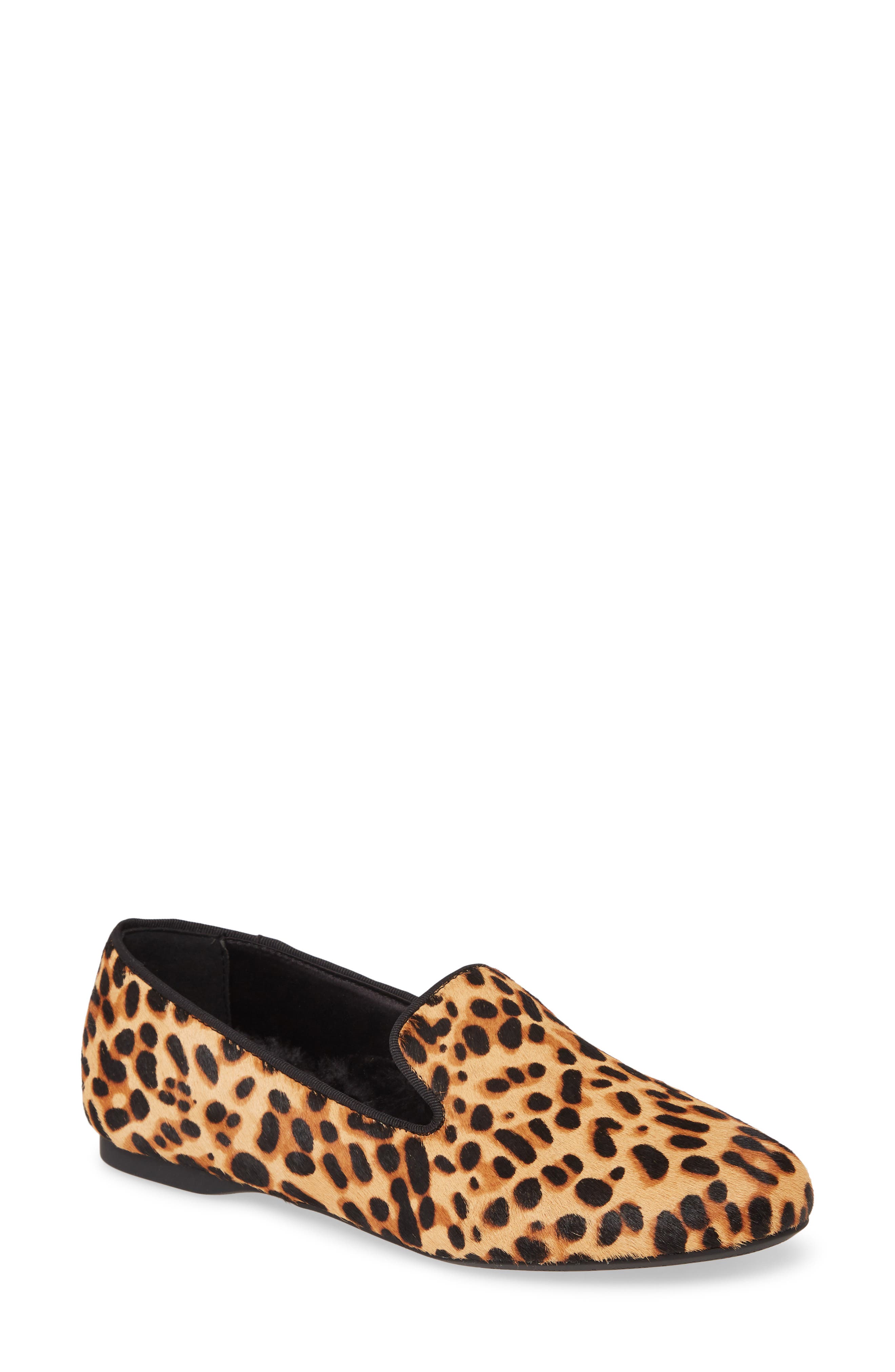 Starling Faux-Fur Lined Genuine Calf Hair Loafer, Main, color, CHEETAH PRINT CALF HAIR