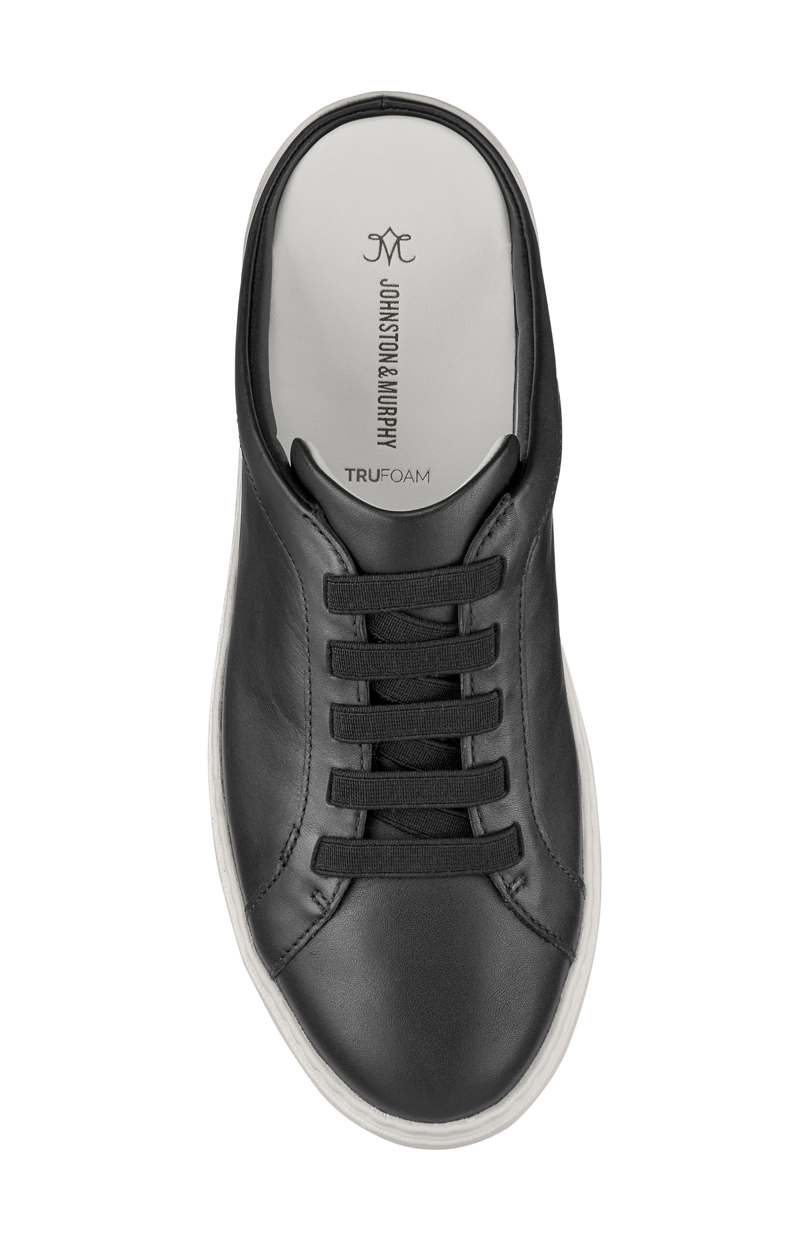Johnston & Murphy Cammie Platform Sneaker Mule, Alternate, color, Black Nappa Leather