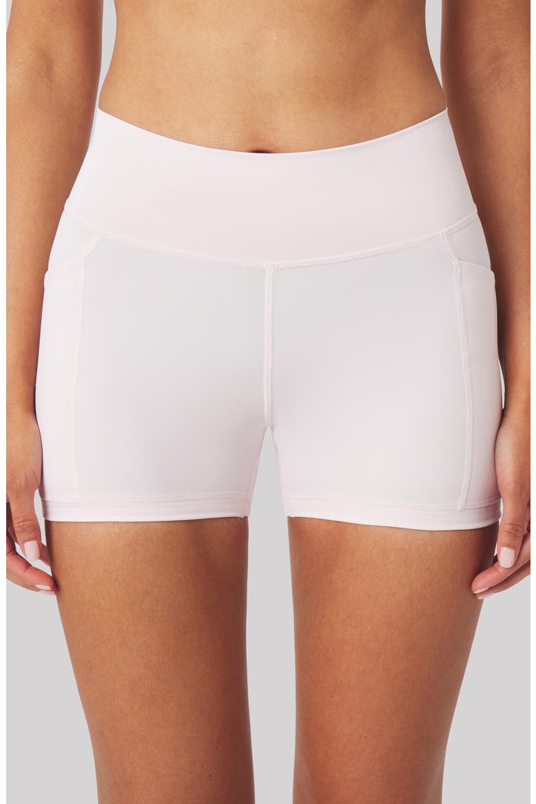 Heather High Waist Pocket Bike Shorts, Alternate, color, PETAL PINK