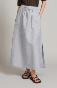 MM by Max Mara Sumero Stripe Linen Blend Skirt