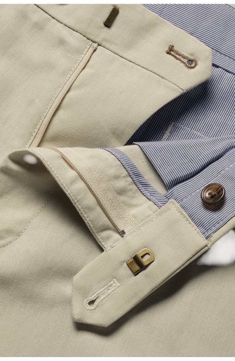 Charles Tyrwhitt Cotton Linen Shorts, Alternate, color, Stone