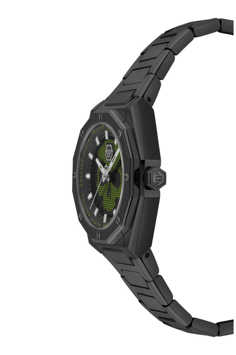 Plein Deluxe Bracelet Watch, 44mm, Alternate, color, BLACK