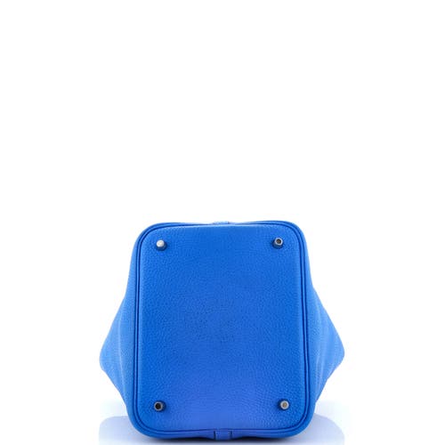 Pre-owned Hermes Hermes Picotin Lock Bag Clemence Mm In Blue