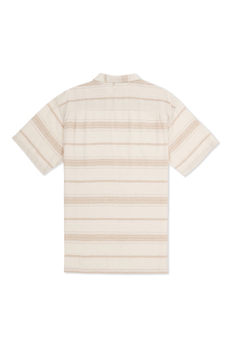 Oceanside Short Sleeve Button-Up Shirt, Alternate, color, BONE COMBO