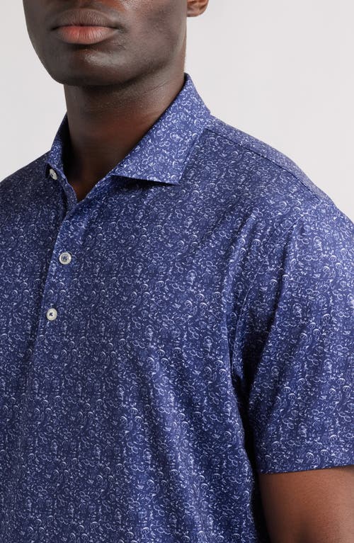Johnnie-o Boggings Mushroom Print Prep-formance Golf Polo In Navy