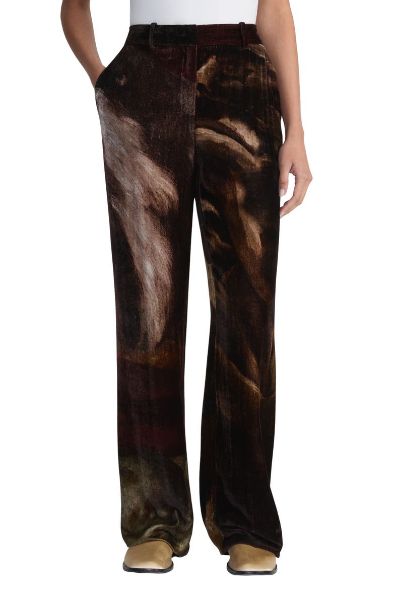Lafayette 148 New York x Save Venice Gates High Waist Velvet Straight Leg Pants, Main, color, 