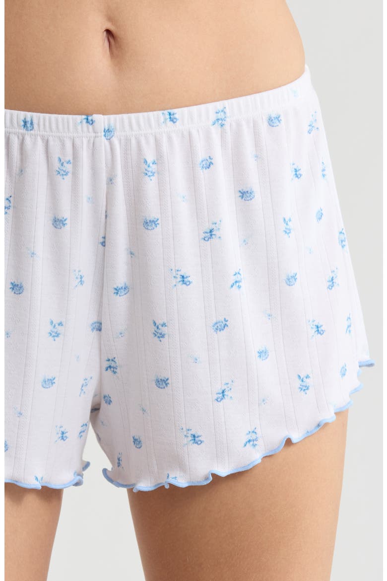 Pointelle Knit Short Pajamas, Alternate, color, WHITE- BLUE SABRINA DITSY