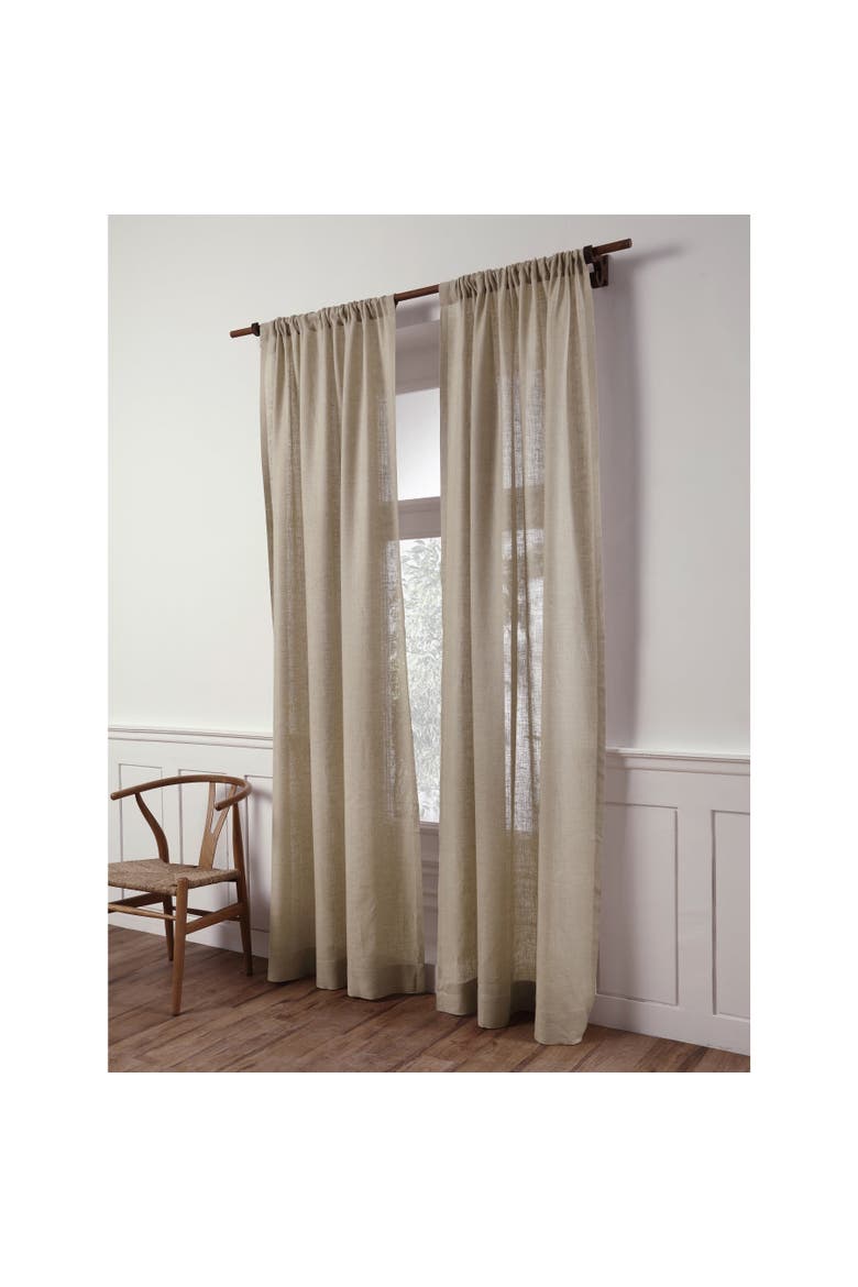 Linen Sheer Curtain with Rod Pocket  - 1 Panel., Alternate, color, Natural