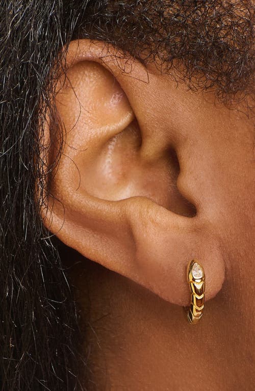 Little Sky Stone Snake Huggie Earrings In Gold