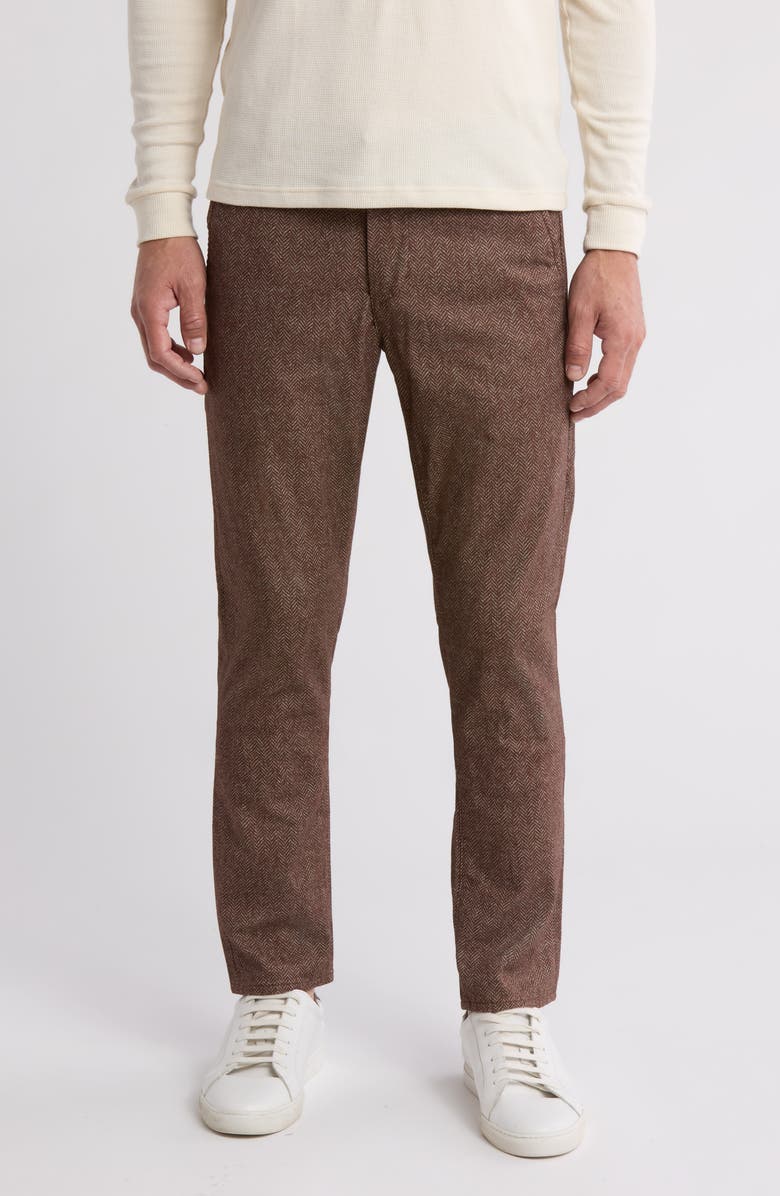 AG Marshall Flat Front Pants, Main, color, Civil Herringbone Dusty Auburn