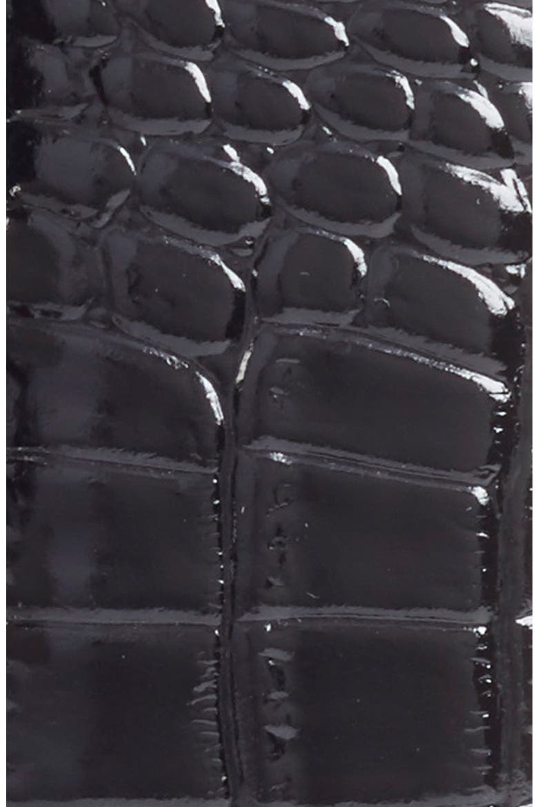Alligator Embossed Leather Belt, Alternate, color, BLACK