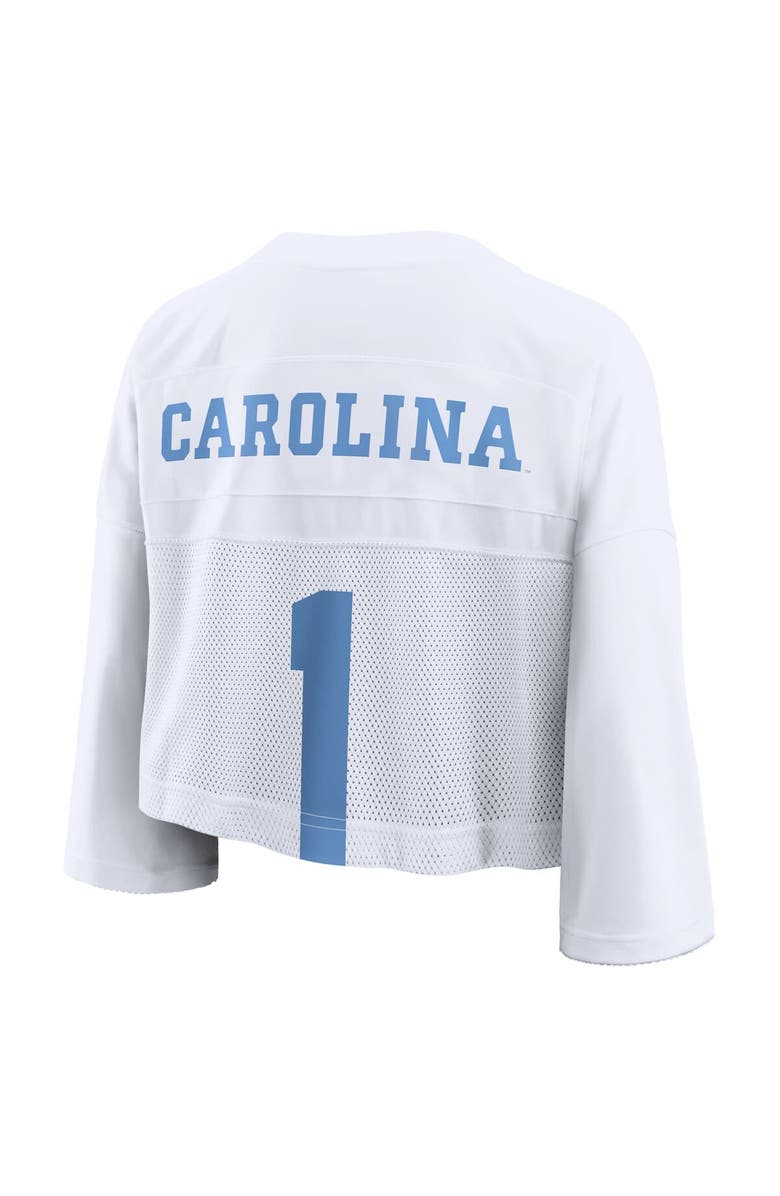 Jordan Brand Women's Jordan Brand White North Carolina Tar Heels Cropped Mesh Dri-FIT Fashion Jersey, Alternate, color, White