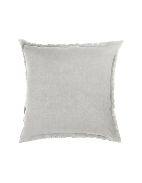 Fringe Soft Linen Pillow with Down Alternative Insert