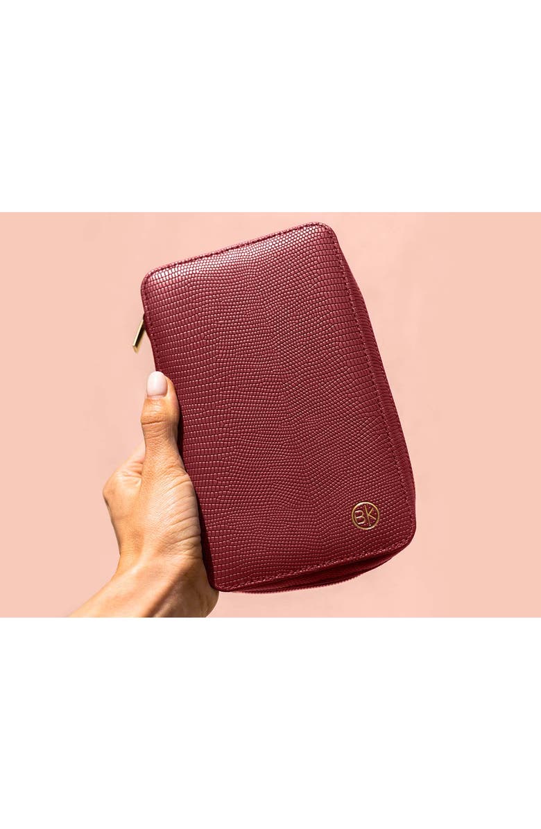 BK Beauty Travel Brush Set with Vegan Leather Pouch, Alternate, color, Burgundy