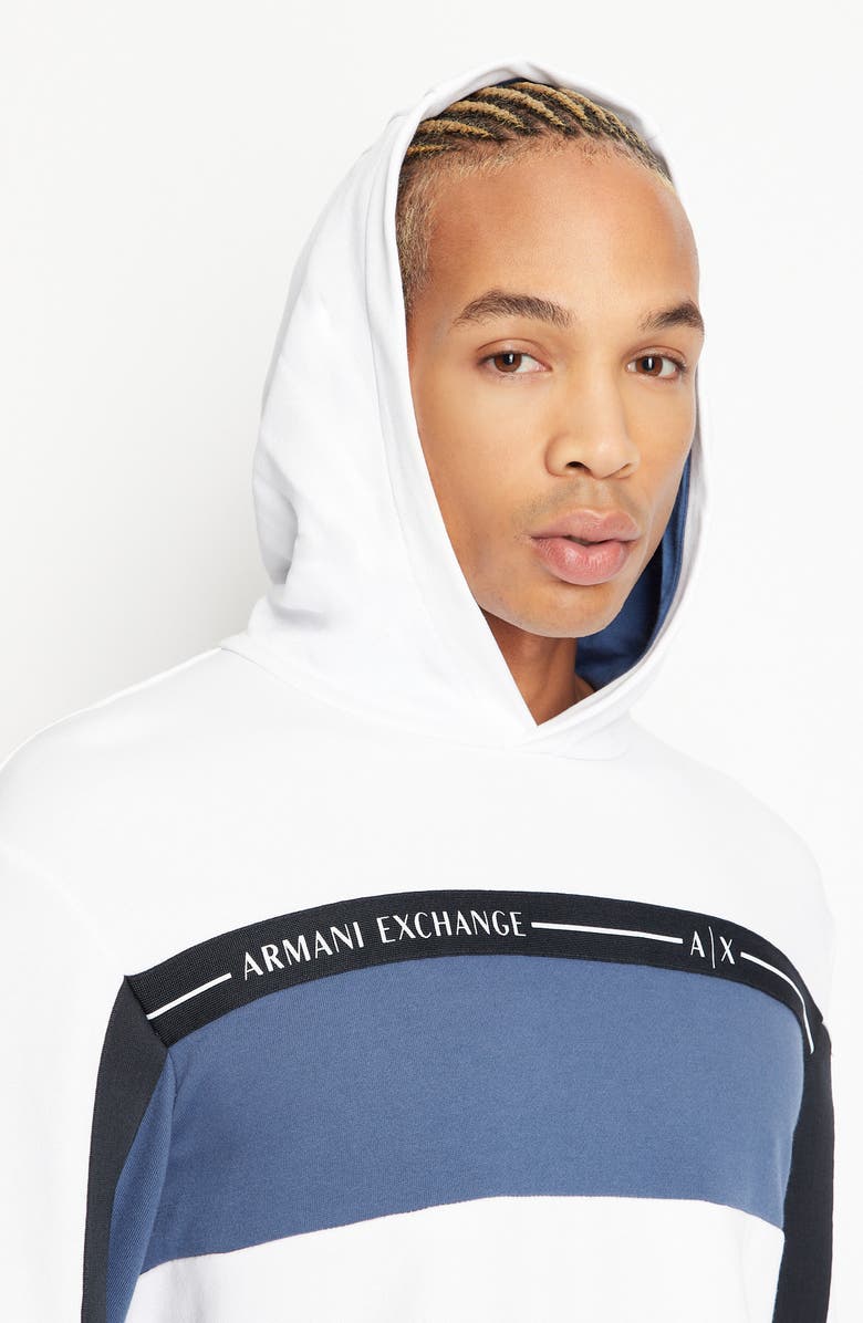 Armani Exchange Colorblock Logo Hoodie, Alternate, color,
