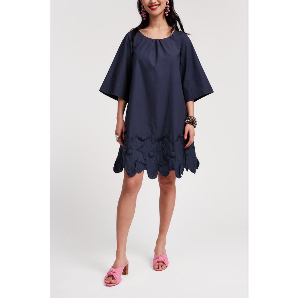 Frances Valentine Zennia Flower Dress In Navy