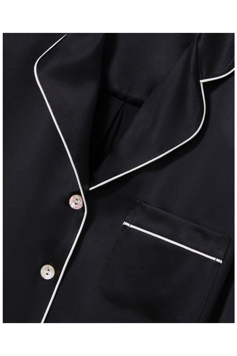 Celine Silk Pajama Set, Alternate, color, BLACK