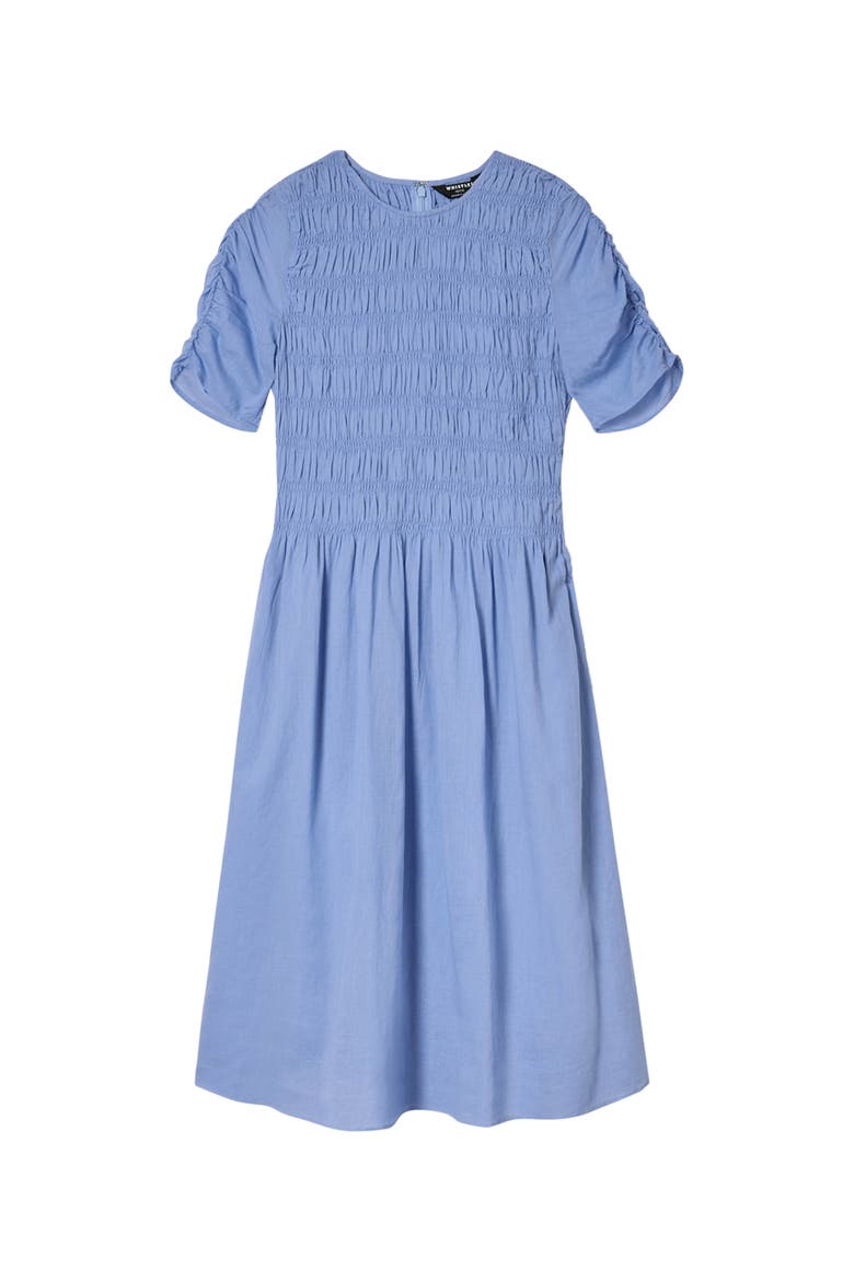 Avery Smocked Midi Dress, Alternate, color, Pale Blue