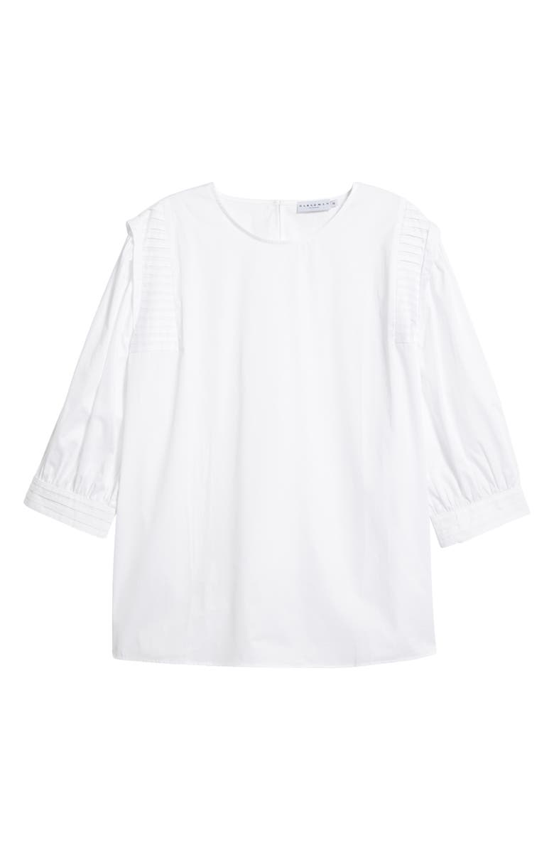 HARSHMAN Delaney Pleated Sleeve Cotton Top, Alternate, color, 