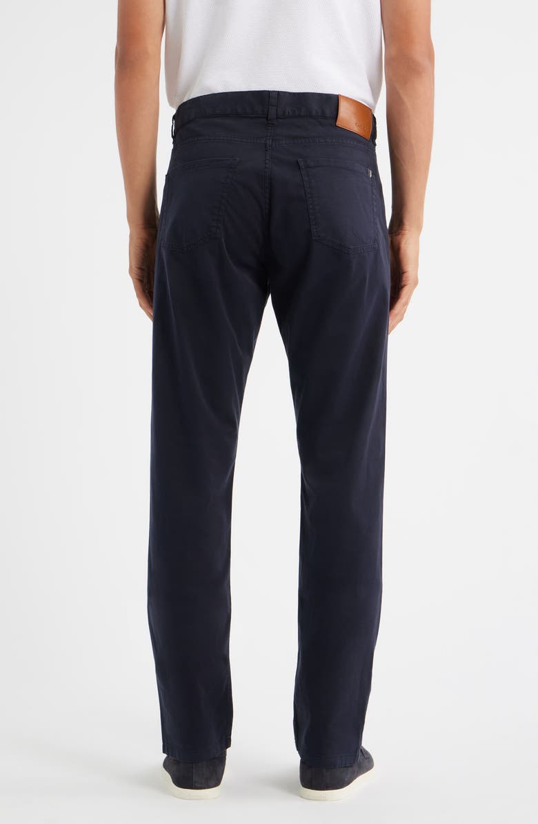 Canali Regular Fit 5-Pocket Cotton Stretch Twill Pants, Alternate, color, Navy