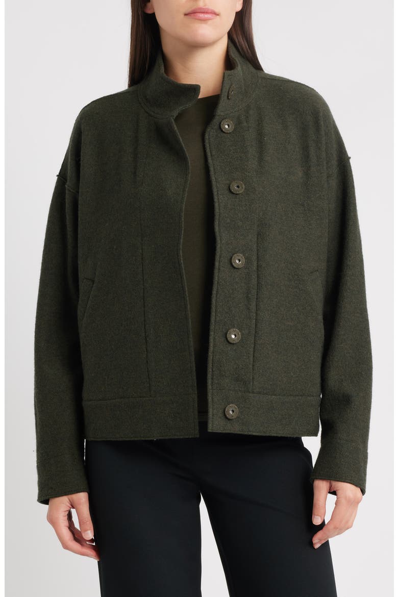 Boiled Wool Jacket, Main, color, WOODLAND