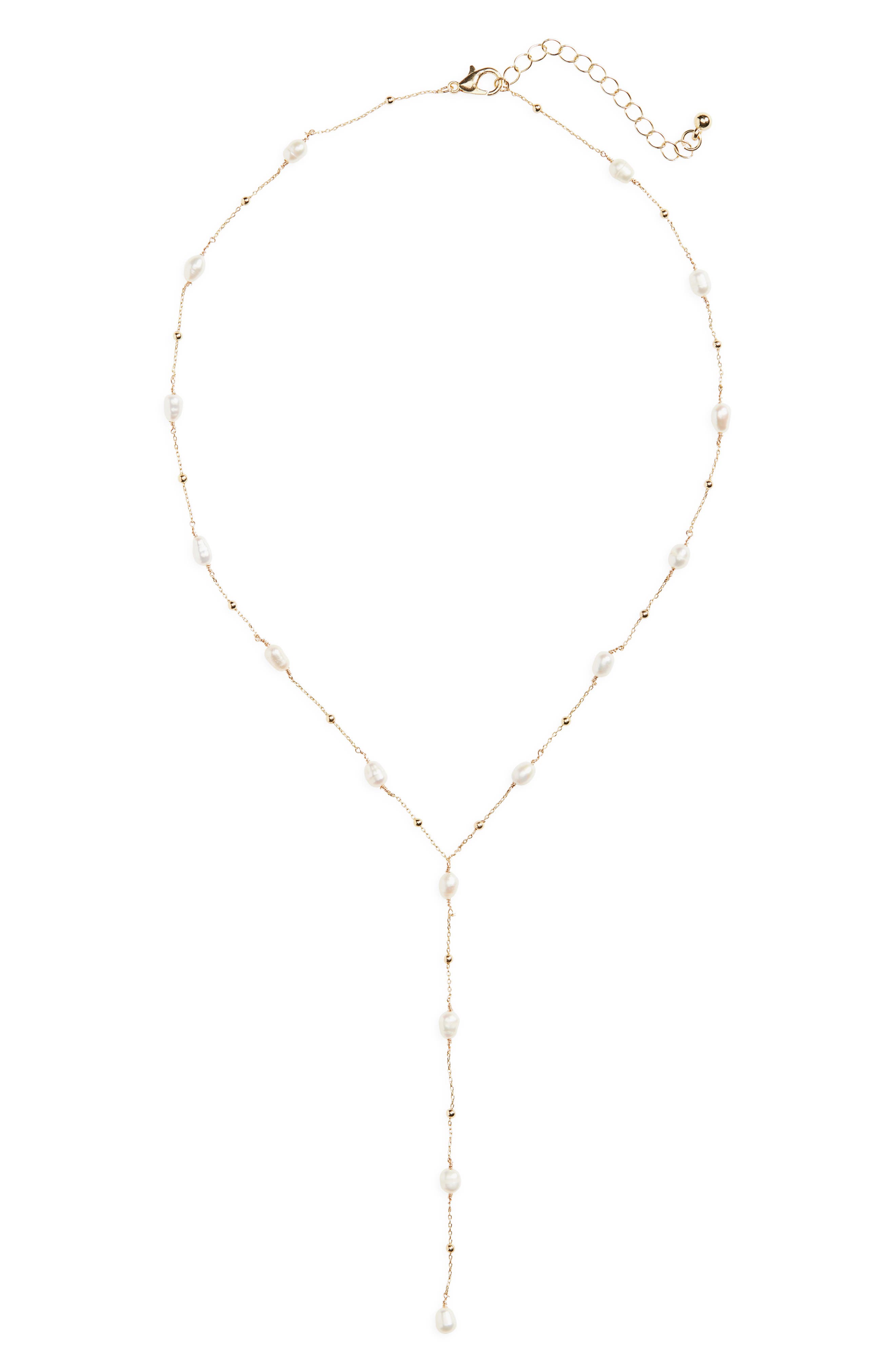 NORDSTROM RACK Freshwater Pearl Lariat Necklace